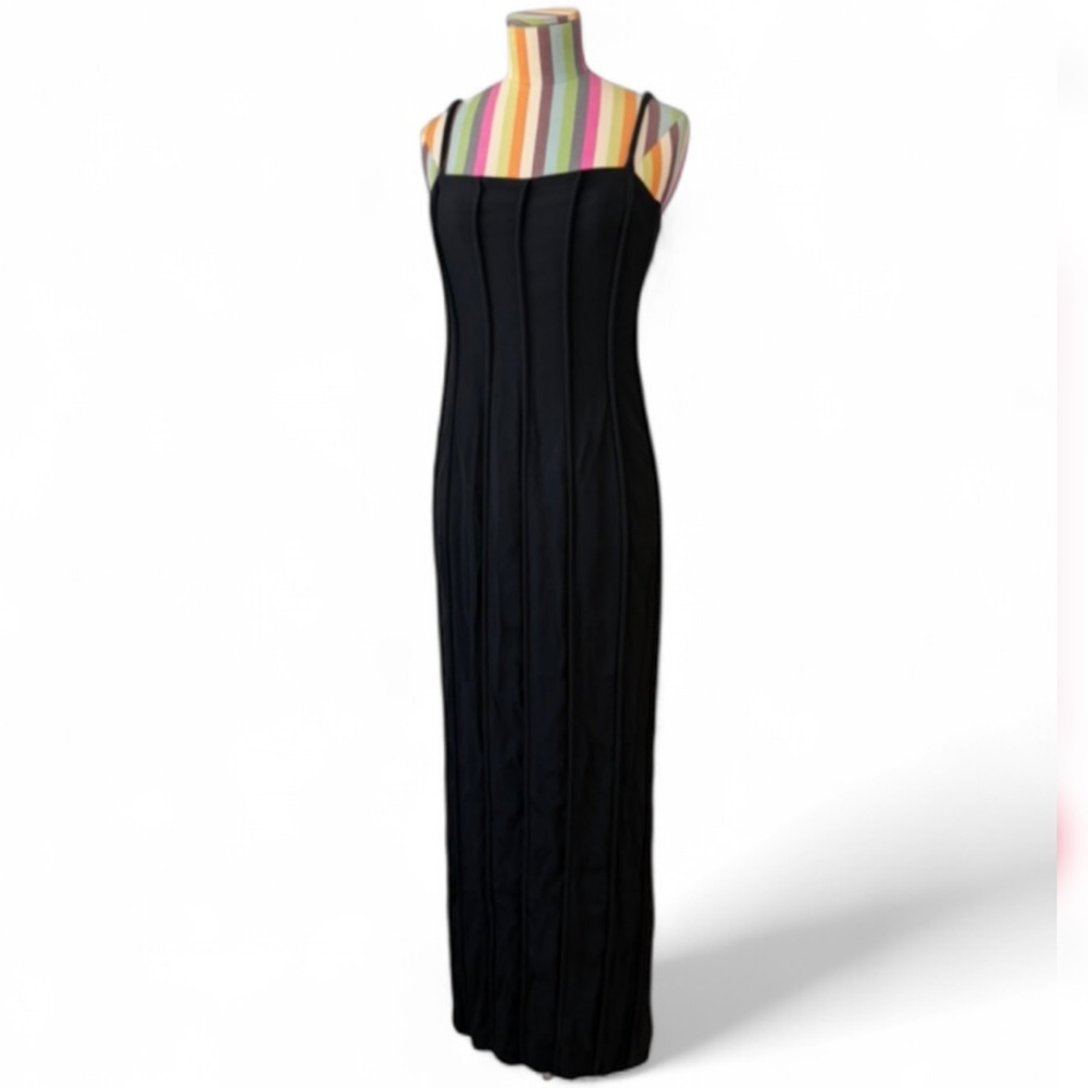 Vintage Sophie Sitbon Paris Made In France Designer Column Maxi Dress Structured